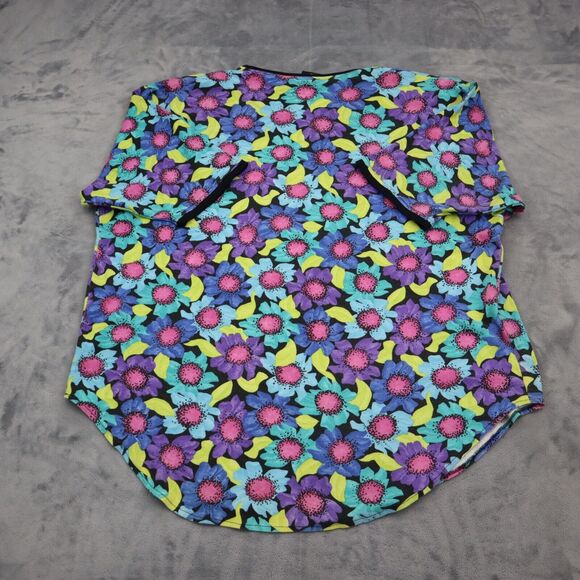 Lee Shirt Womens 2XL Multicolor Floral Short Sleeve Round Neck Casual Outwear - Picture 10 of 16